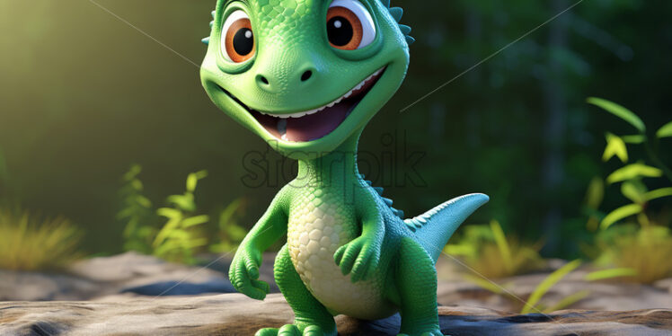 A small dinosaur created in 3D software - Starpik Stock