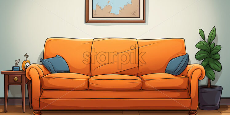 A sofa in the style of cartoons - Starpik Stock