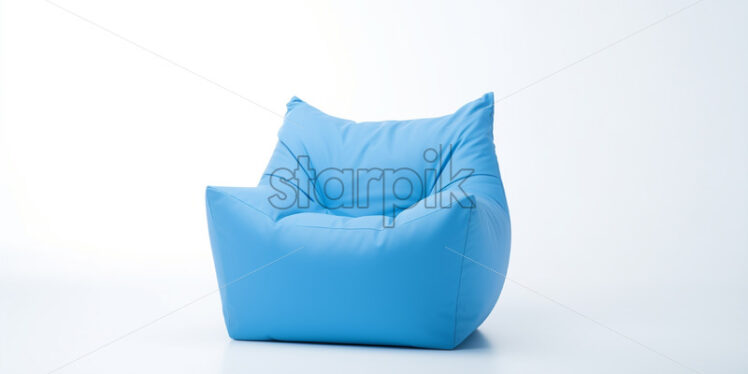 A soft blue bean bag on a white background - Starpik Stock