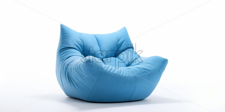 A soft blue bean bag on a white background - Starpik Stock