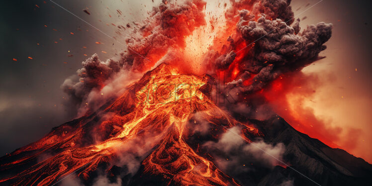 A spectacular volcanic eruption - Starpik Stock