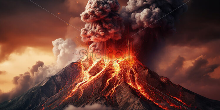 A spectacular volcanic eruption - Starpik Stock