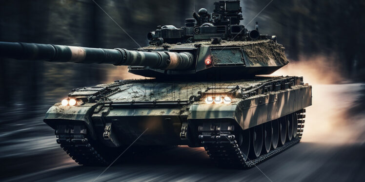 A speeding tank, blurred background - Starpik Stock