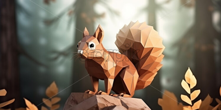 A squirrel in low poly style - Starpik Stock