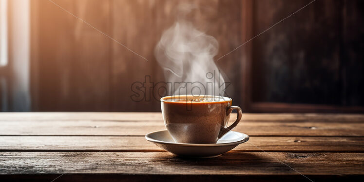 A steaming cup of coffee - Starpik Stock