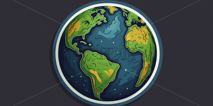 A sticker with the planet earth - Starpik Stock