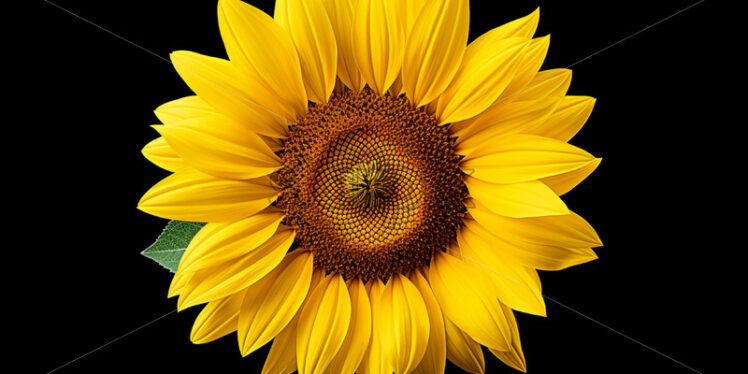 A sunflower flower on a black background - Starpik Stock