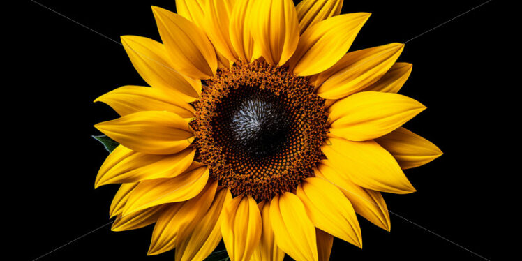 A sunflower flower on a black background - Starpik Stock