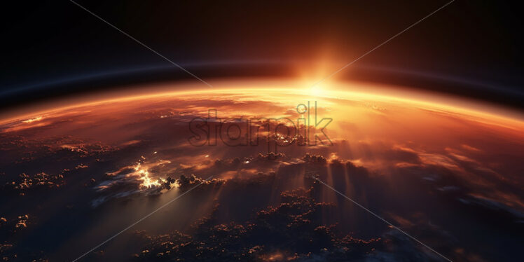 A sunrise in space - Starpik Stock