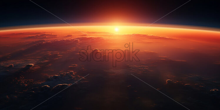 A sunrise in space - Starpik Stock