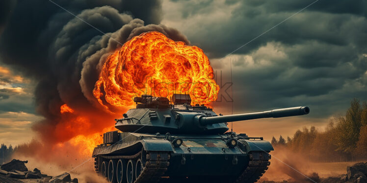 A tank in a battle - Starpik Stock