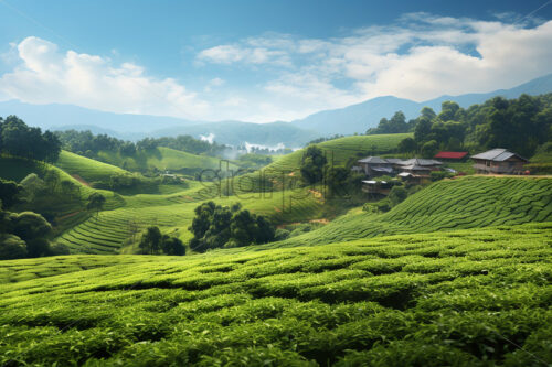 A tea plantation in the countryside - Starpik Stock