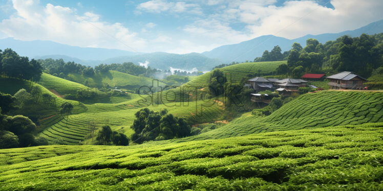 A tea plantation in the countryside - Starpik Stock