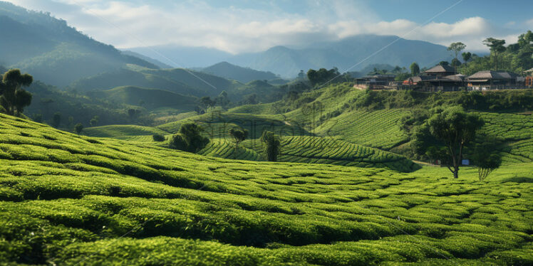 A tea plantation in the countryside - Starpik Stock