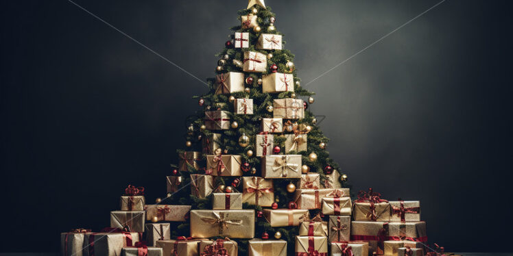 A tree of Christmas presents - Starpik Stock