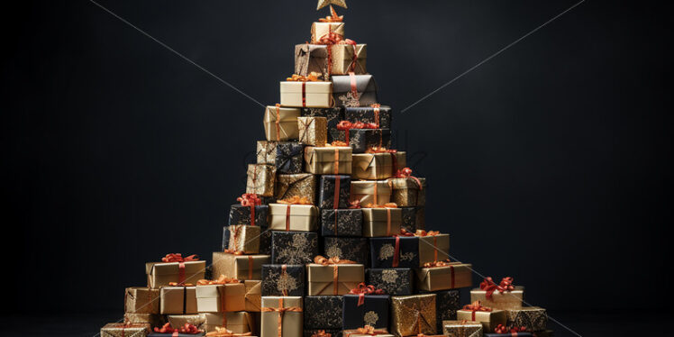 A tree of Christmas presents - Starpik Stock