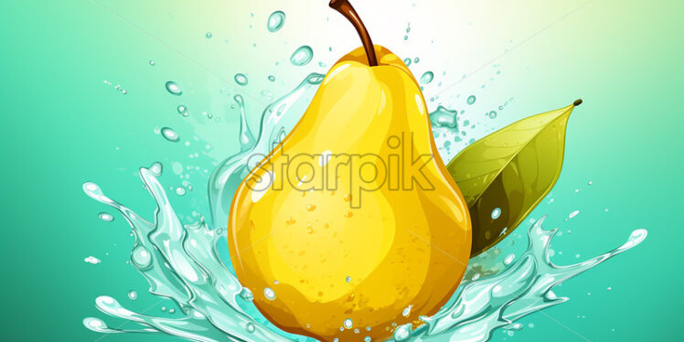 A vector illustration of a pear in water - Starpik Stock