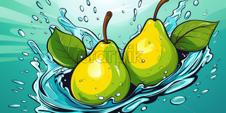 A vector illustration of a pear in water - Starpik Stock