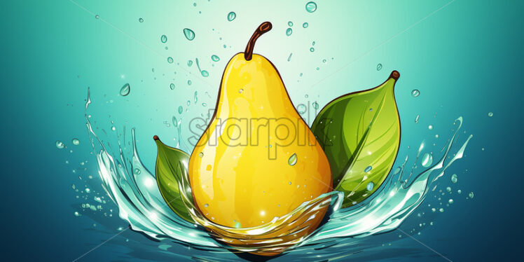 A vector illustration of a pear in water - Starpik Stock