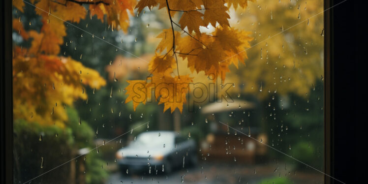 A view through the window at the time outside - Starpik Stock