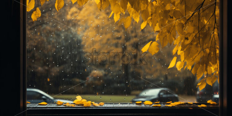 A view through the window at the time outside - Starpik Stock