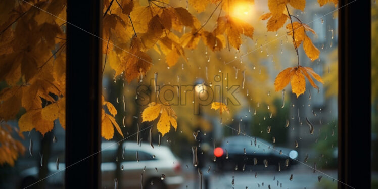 A view through the window at the time outside - Starpik Stock