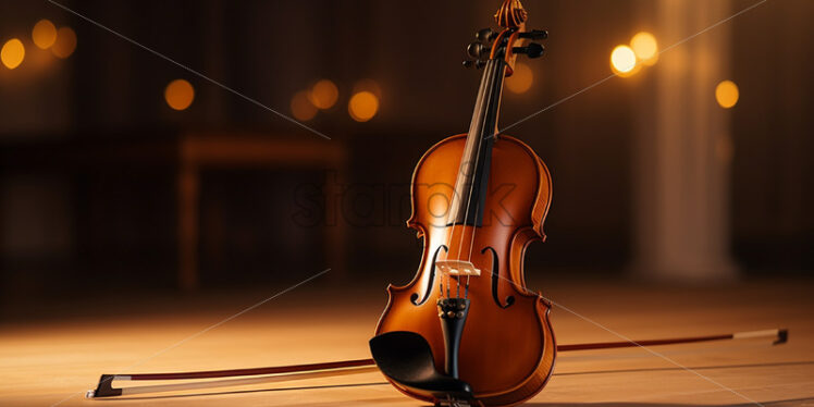 A violin on a beige background - Starpik Stock