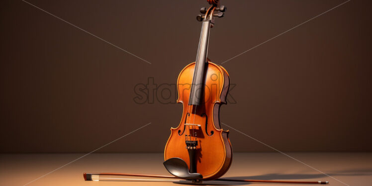 A violin on a beige background - Starpik Stock