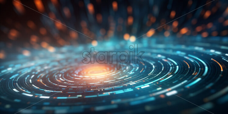 A vortex created from binary numbers, technology - Starpik Stock