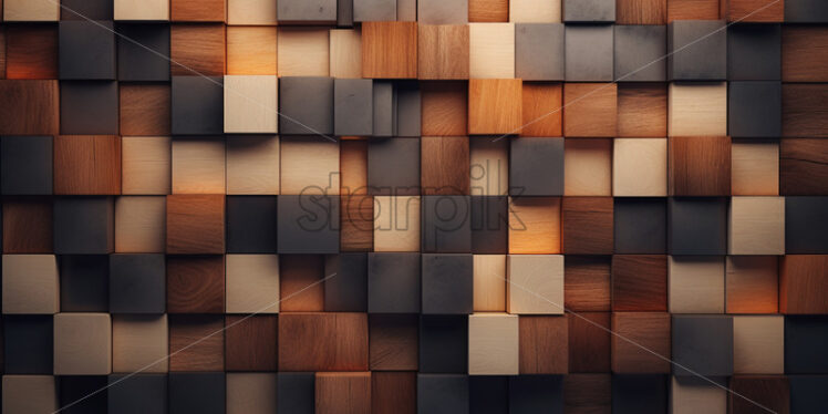 A wall made of cubes of different materials - Starpik Stock