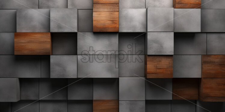 A wall made of cubes of different materials - Starpik Stock