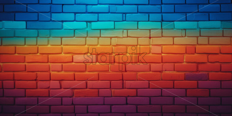 A wall of colored bricks - Starpik Stock