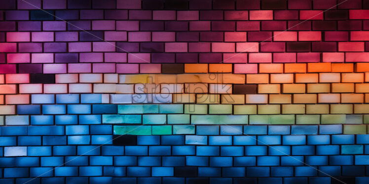 A wall of colored bricks - Starpik Stock