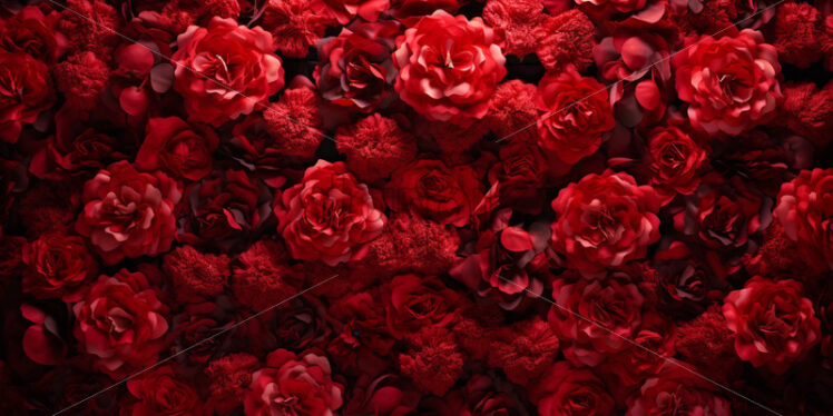 A wall of red flowers - Starpik Stock