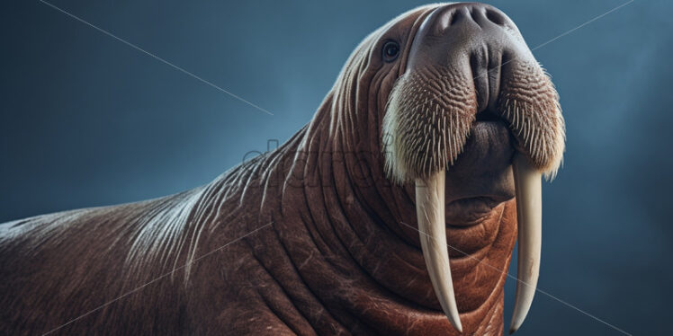 A walrus on a blue background - Starpik Stock