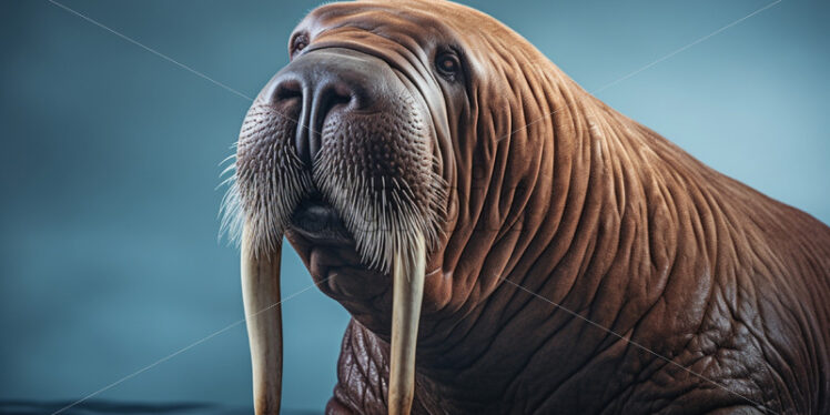 A walrus on a blue background - Starpik Stock