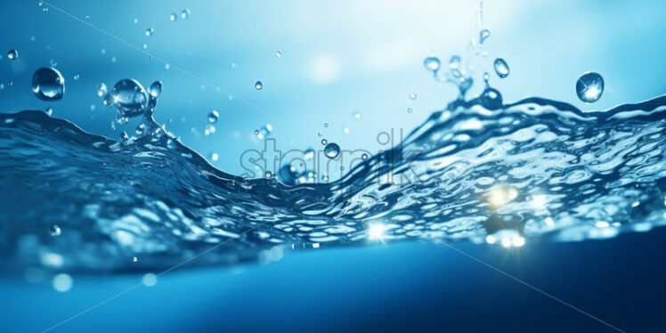 A water background, with splashes and water bubbles - Starpik Stock