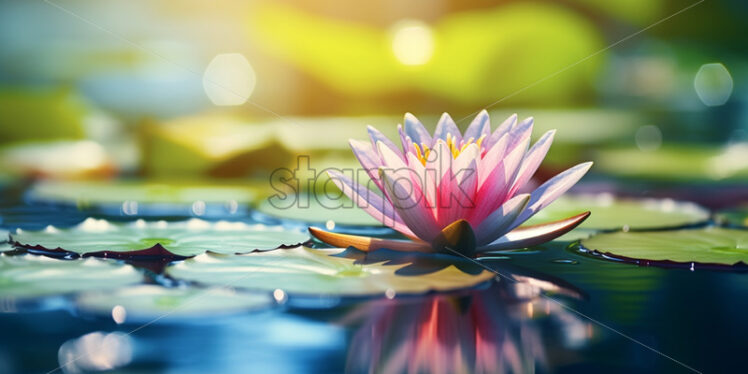 A water lily flower on a blurred background - Starpik Stock