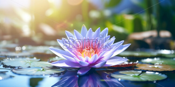 A water lily flower on a blurred background - Starpik Stock