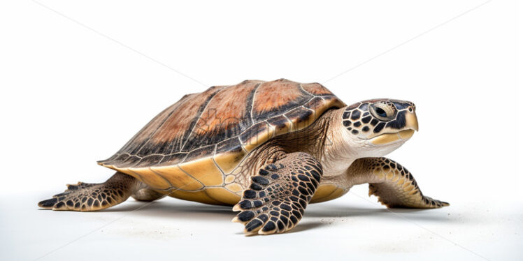 A water turtle on a white background - Starpik Stock