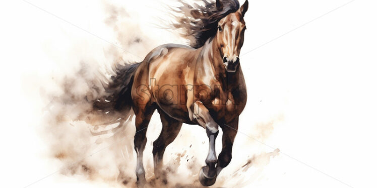 A watercolor painting of a horse - Starpik Stock