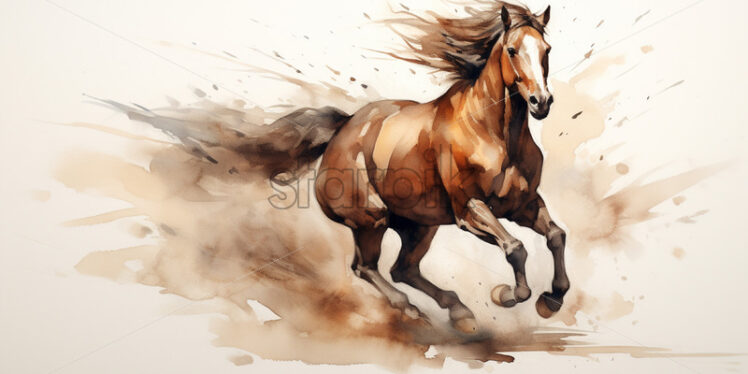 A watercolor painting of a horse - Starpik Stock