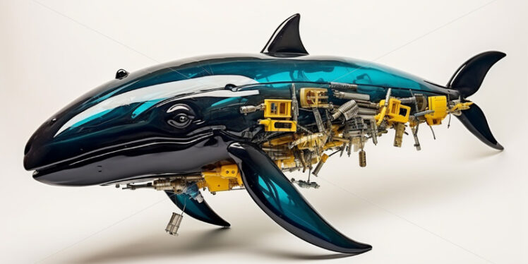 A whale created from plastic, sculpture - Starpik Stock