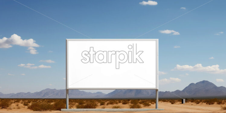 A white billboard in the desert - Starpik Stock