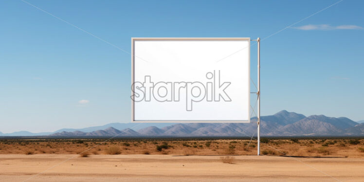 A white billboard in the desert - Starpik Stock