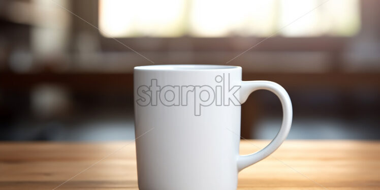 A white cup on a table - Starpik Stock