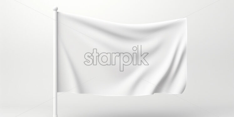 A white flag on a white background - Starpik Stock