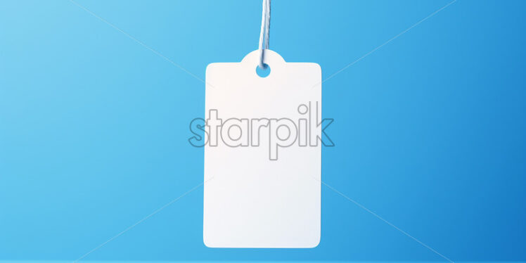 A white price label on a blue background - Starpik Stock