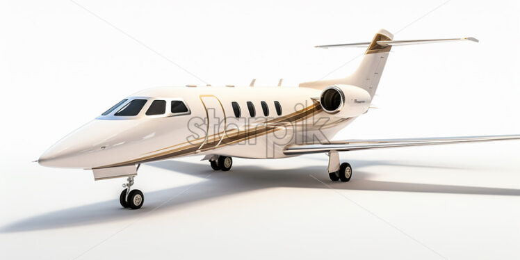 A white private plane on a white background - Starpik Stock