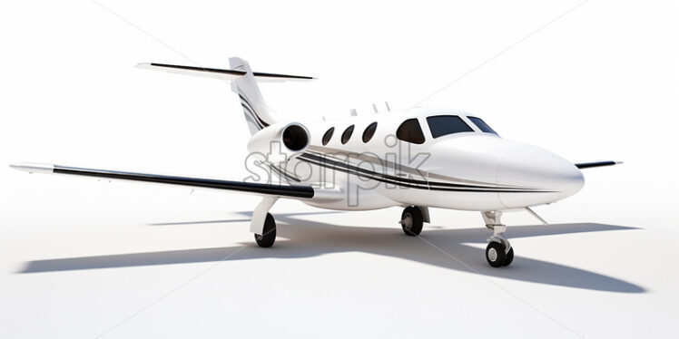 A white private plane on a white background - Starpik Stock